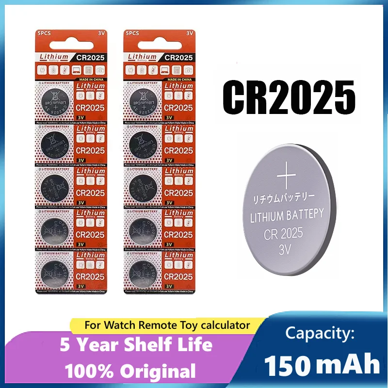 CR2025 Battery CR 2025 3V Lithium Battery DL2025 BR2025 KCR2025 For Car Remote Control Watch Button Coin Cells 5-20pcs