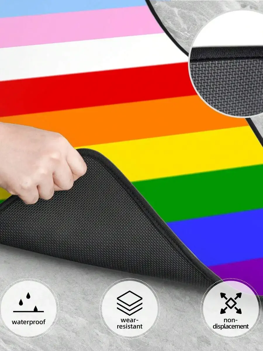 LGBT Rainbow Transgender Pride Flag 4-Piece Car Floor Mats For Most Vehicles – Rubber Backing,Durable & Stylish Auto Interior