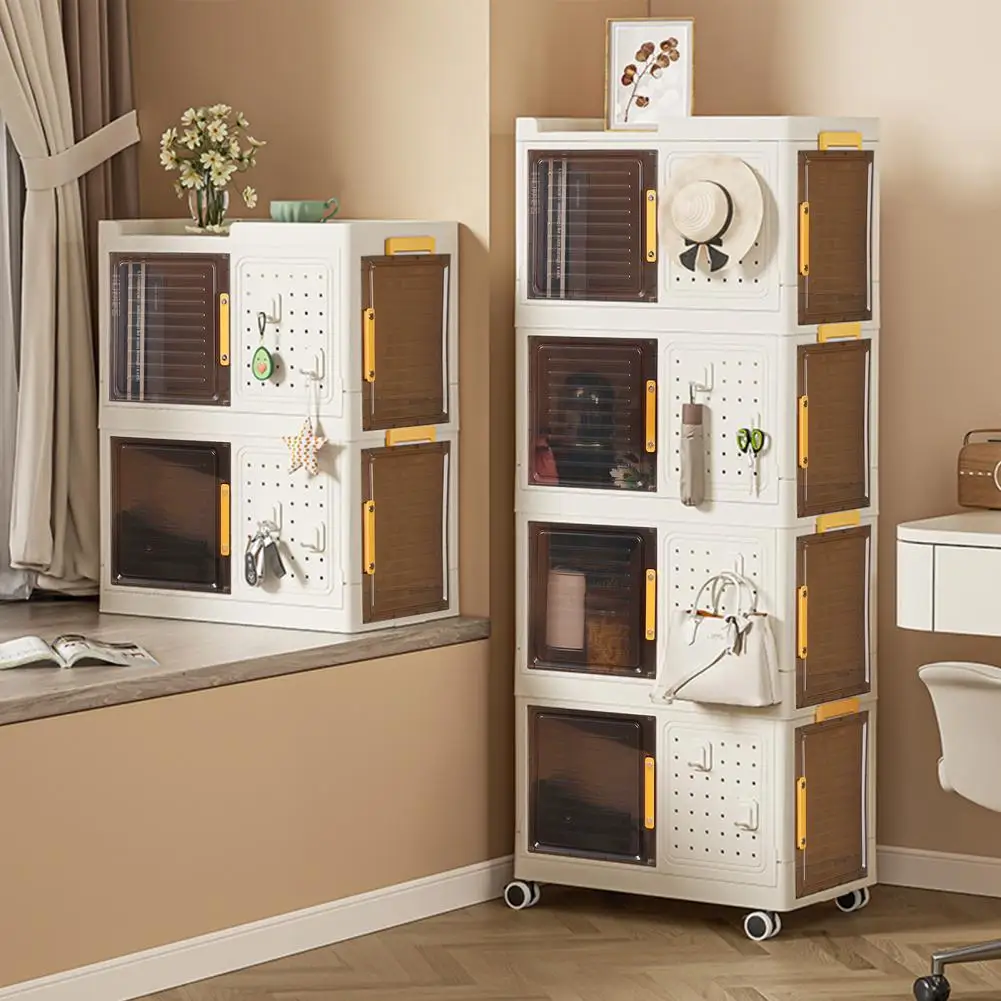 

Multifunctional Foldable Multi-Layer Storage Box Locker Living Room Cabinets Furniture Storage Shelf Stackable Storage Bins