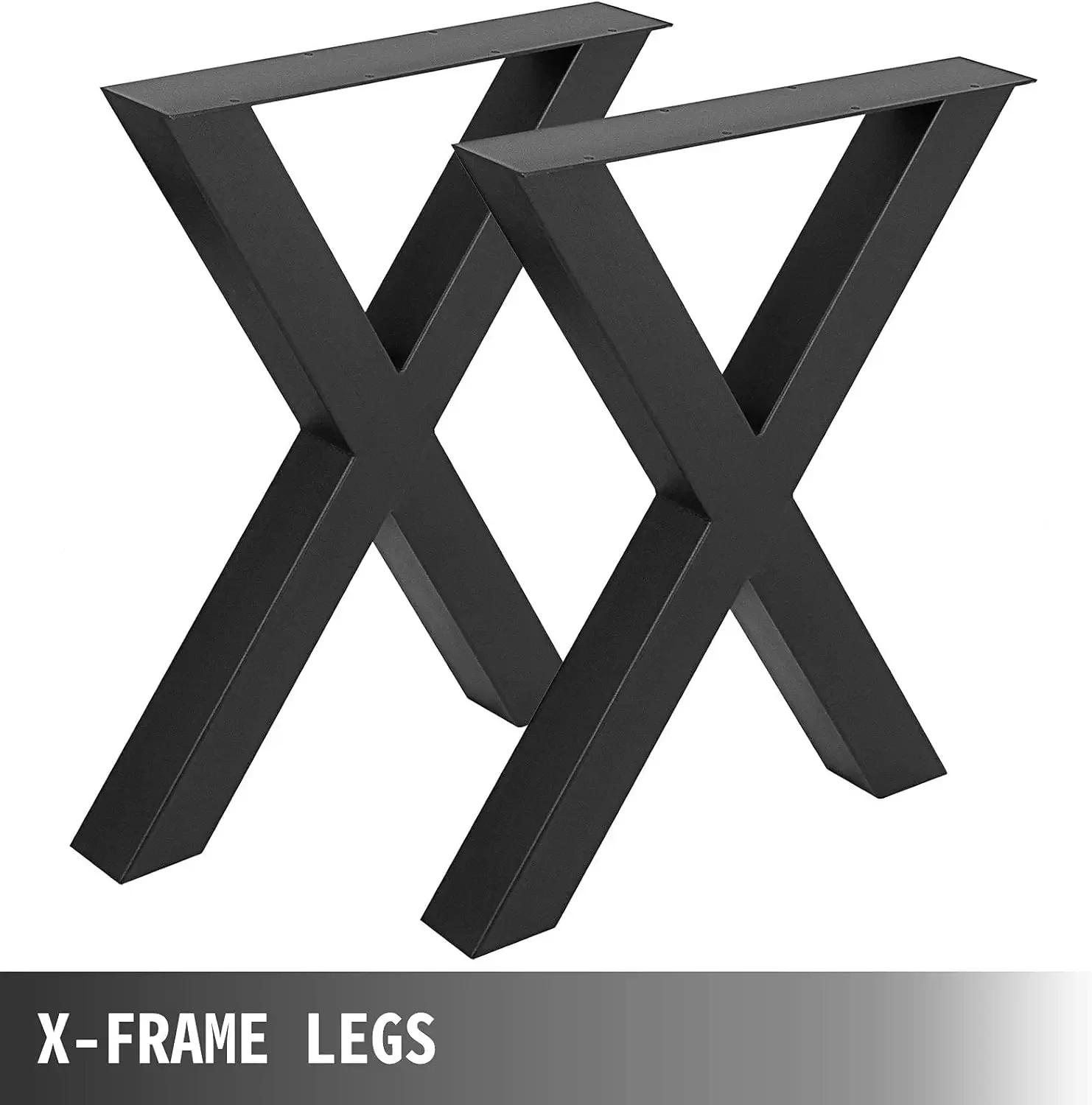 Set of 2 Steel Table Legs, 28''Height 24''Wide Dining Table Legs, Heavy Duty 3.1" Square Box Section X Frame Table Legs
