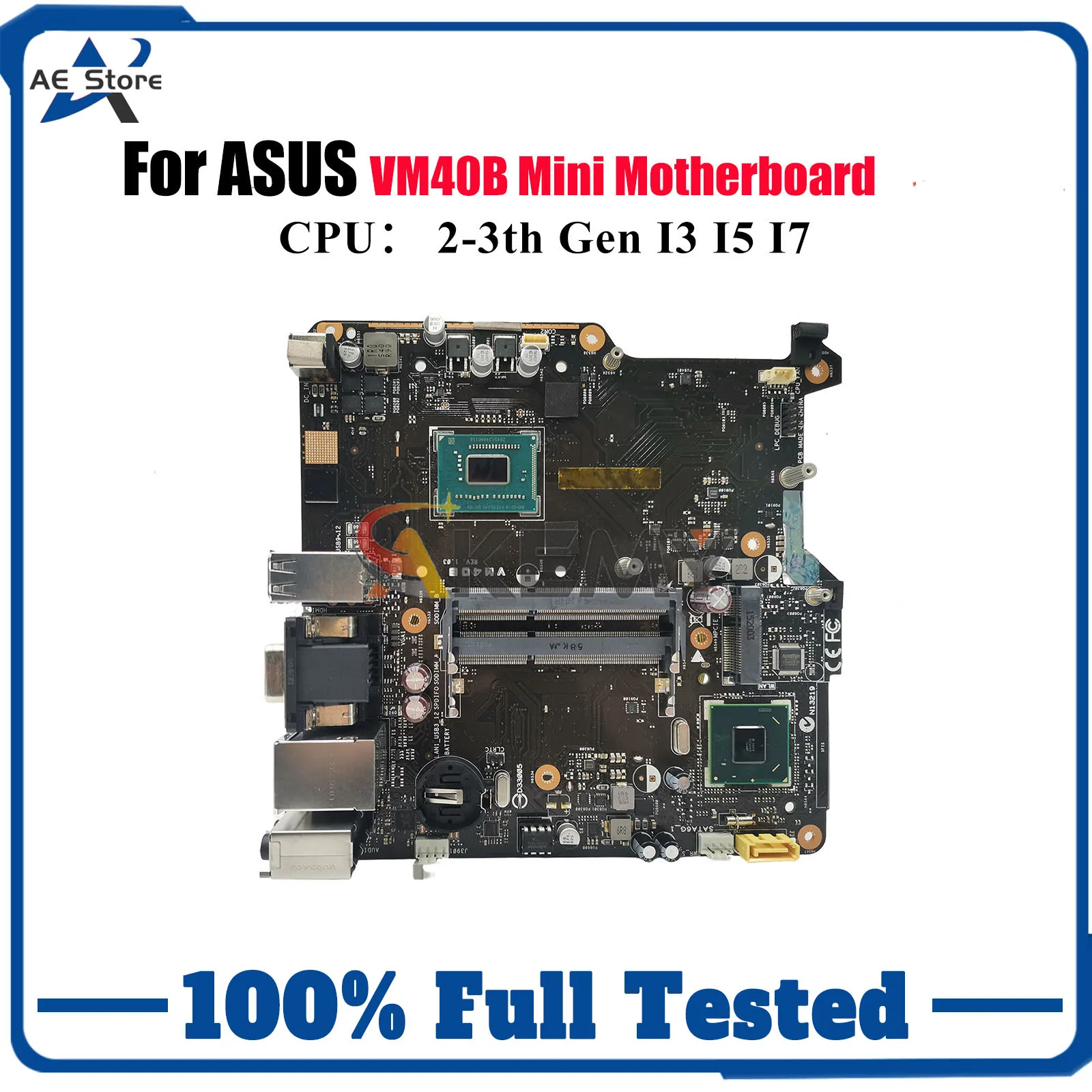 

Материнская плата для ноутбука VM40B ASUS VivoMini VM40 VM40B, материнская плата для ноутбука с процессором I3 I5 I7, 100% тестирование, ОК, быстрая доставка, stk