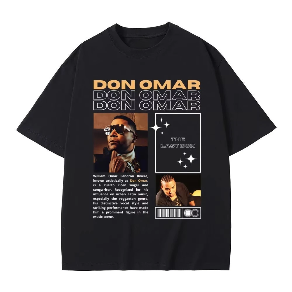 

Rare Singer Don Omar The Last Don Graphic T-shirts Men Women Hip Hop Vintage Oversized Tshirt Male Fashion Casual T Shirt Unisex