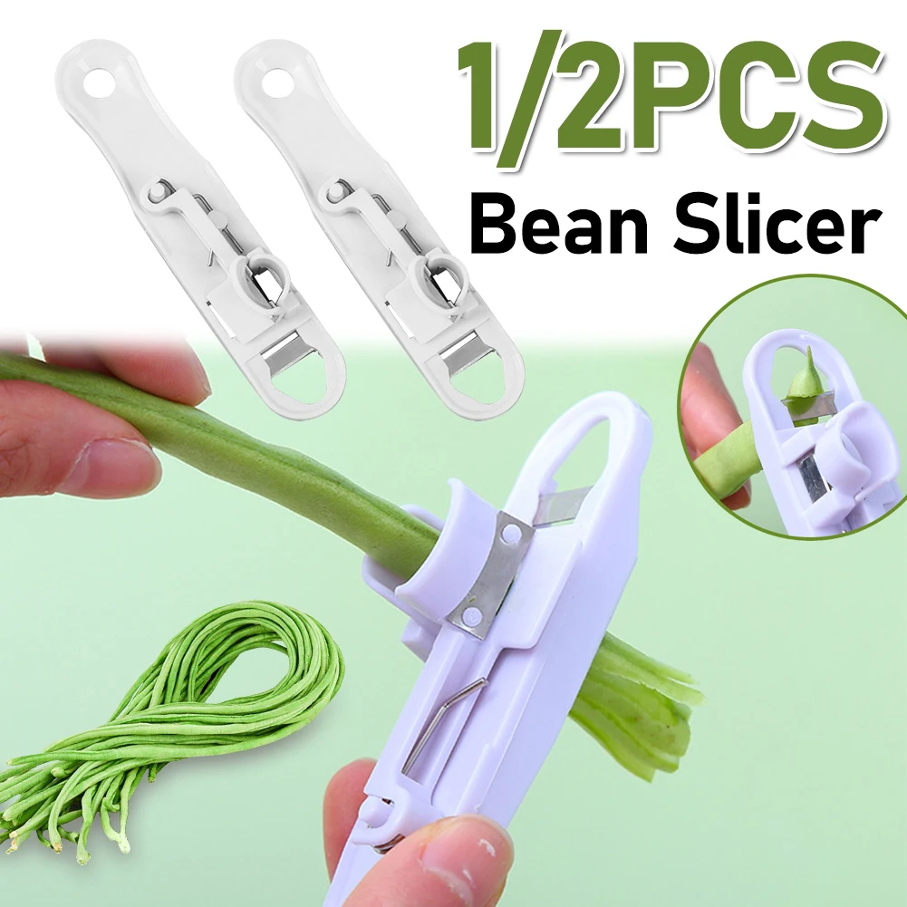 Long Green Bean Slicer Cutter Cut Fruit Vegetable Stringer Peeler Remover For Easy Kitchen Gadgets Kitchen Accessories 1/2pcs