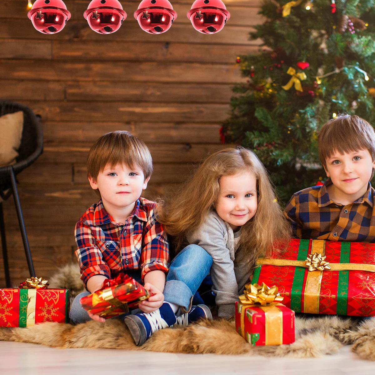 

21Pcs Christmas Jingle Bells Set Handmade Five- Small Shiny Bells for Holiday Ornaments Party DIY Craft Decoration