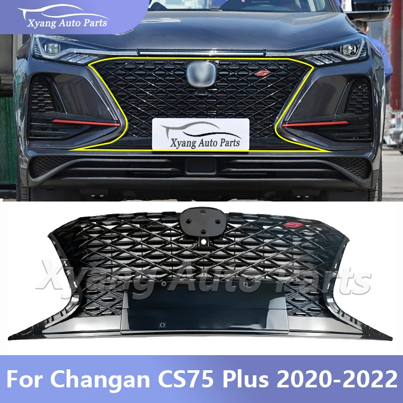 Radiator Bumper Grille For Changan CS75 Plus 2020-2022  Bumper Grill Mask Medium Net Racing Grills Auto Grille