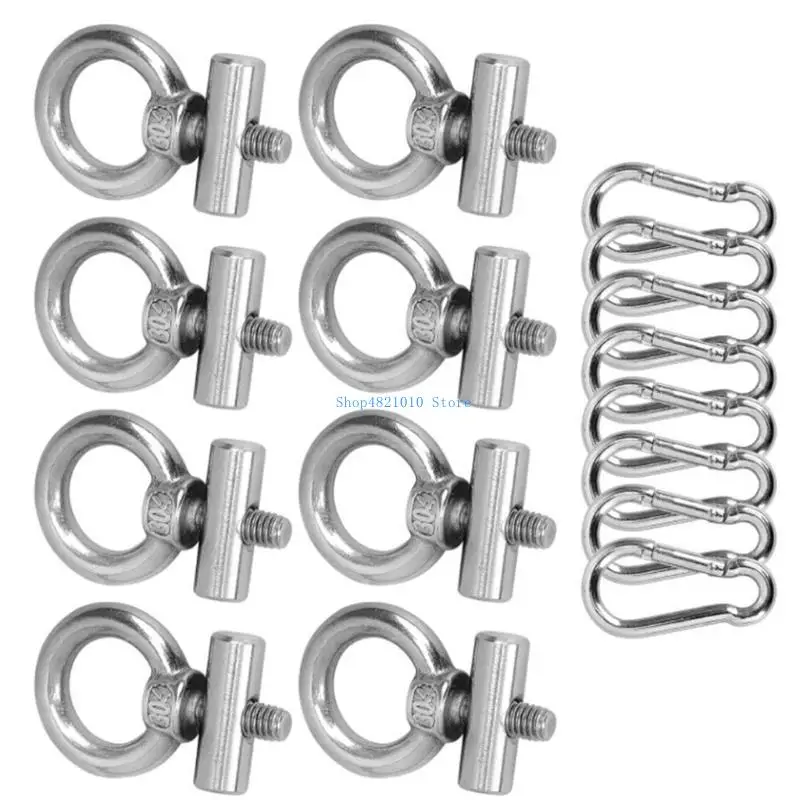 T3LF 6mm Tappi per binari per tende da sole in acciaio inossidabile per barche Tende da campeggio Parasole Moschettoni da
