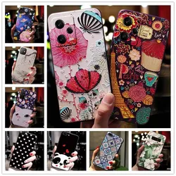 For Redmi Note 12 Pro Plus 5G Case 3D Flower Relief Emboss Silicone Covers for Xiaomi Redmi Note 12 Pro 5G Soft Capas Note12 4G