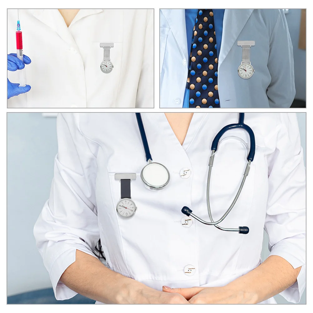 2 pcs Metal Nurse Pocket Watch Portable Doctor, Stainless Steel Medical Timepiece, Gift For Nurses Doctors, Pocket Watch For