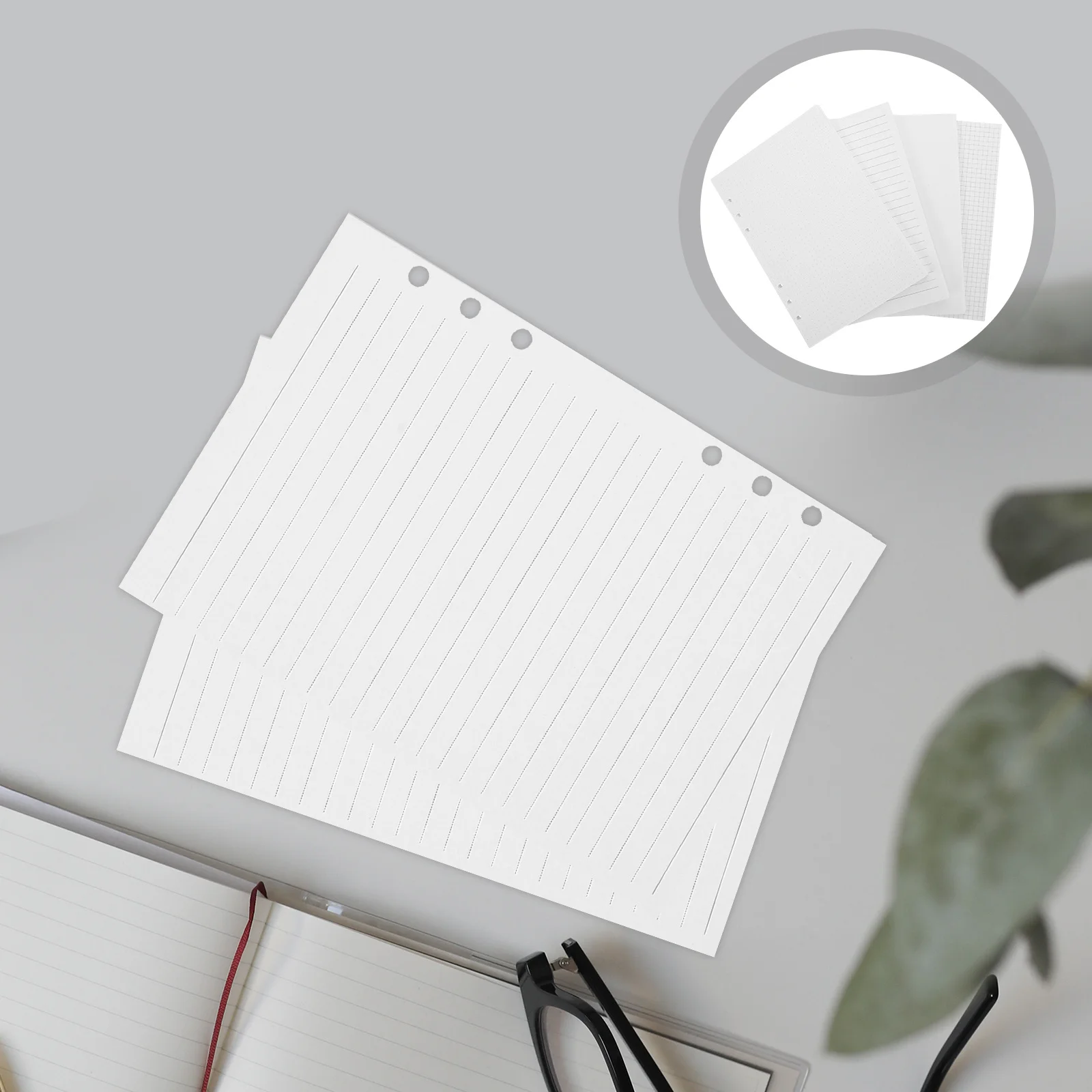 

180 pcs A5 Hand Refillable Loose Leaf Paper Smooth Writing No Bleed White Pages For Planner Journal Notebook Dotted Grid Ruled