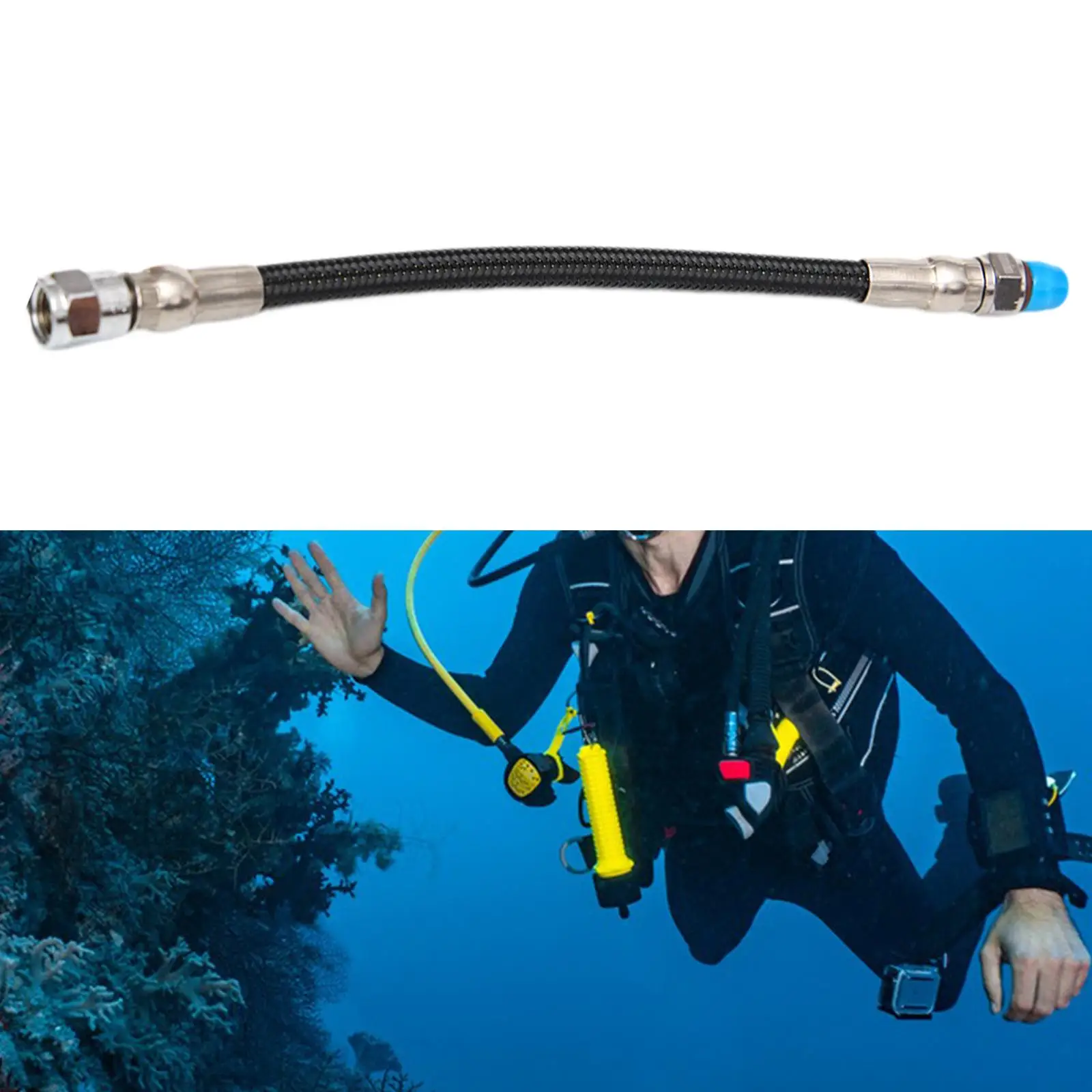 

Scuba Diving Low Pressure Hose Replacement for BCD Lightweight Easy to Install