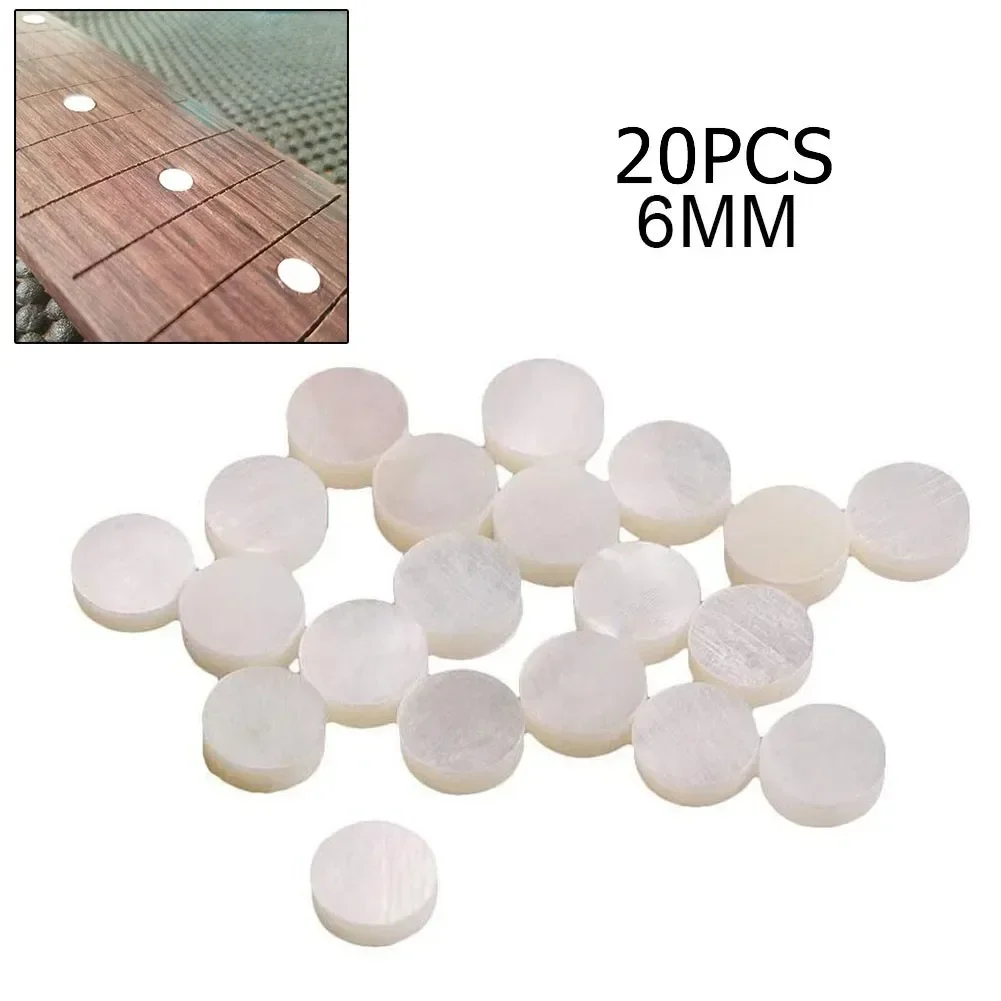 SPORTFUNSF 20Pcs Guitar Lnlay Position Dots Fret Markers White Pearl Sound Dots Tone Point Guitar Accessories DIY Material Diame