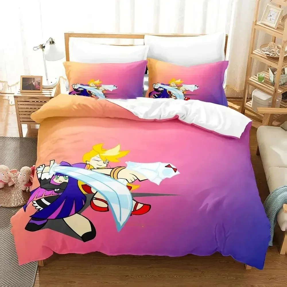 Anime Panty & Stocking with Garterbelt Bedding Set Boys Girls Twin Queen Size Duvetcover Pillowcase Bed Kids Adult Home Textiles