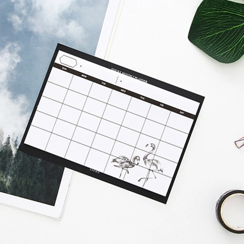 Calendario mensual Organizador Tarea Libro pared Escritorio Cuaderno Bloc notas Planificación diaria