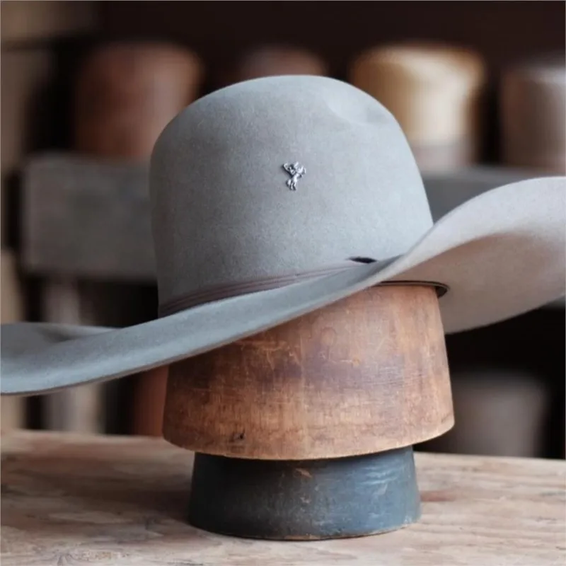 New fashionable domed fine woven ribbon decorated pure felt top hat