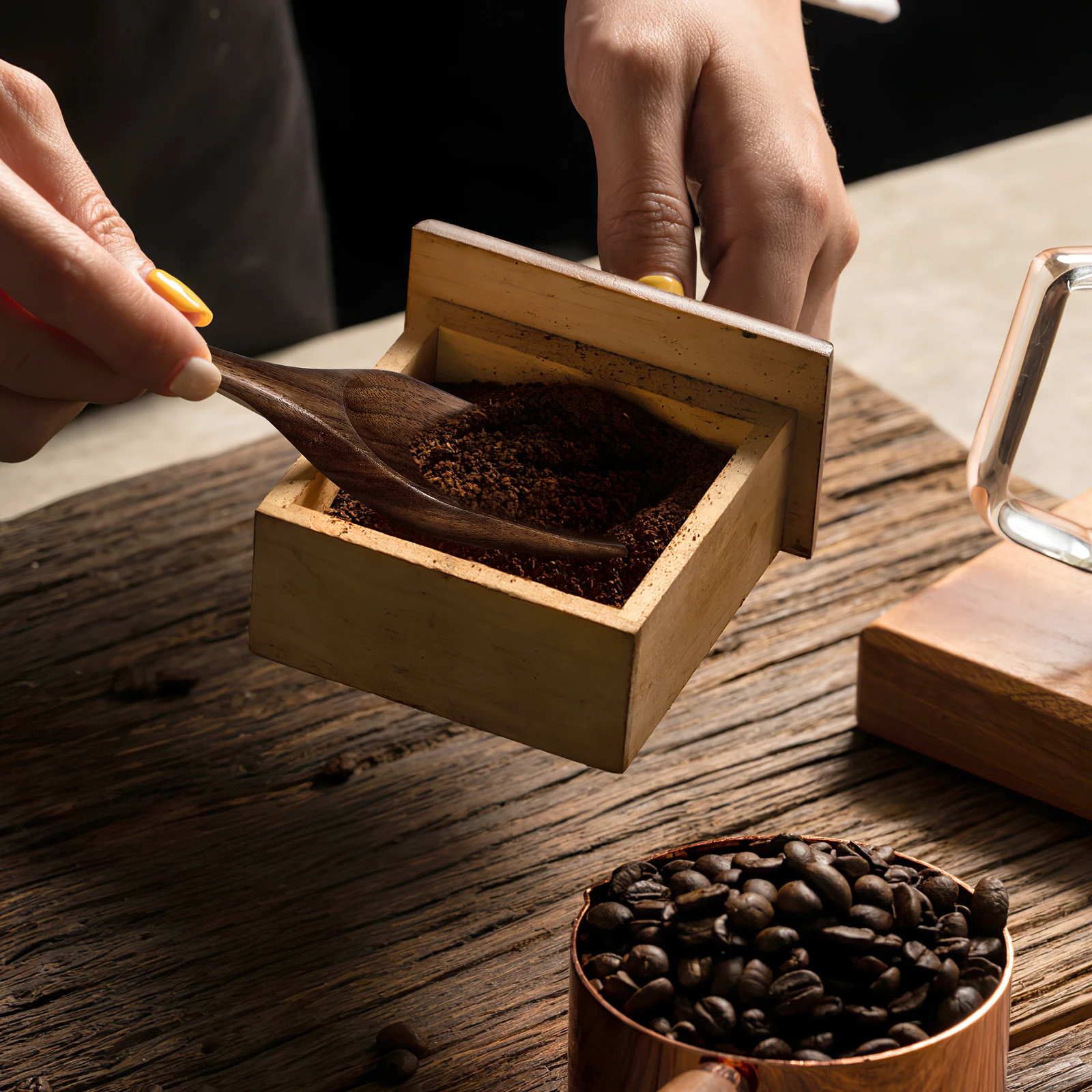 

Coffee Scoop Wooden Spoon for Beans Powder Tea Practical Shovel Eco-Friendly Smooth Long Life Easy Storage Wood