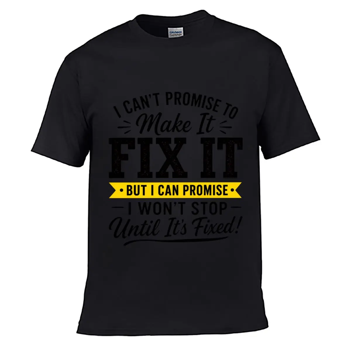 T-shirt délavé et déchiré pour homme, design humoristique « Fix It Promise », coupe ample, idéal pour l'été