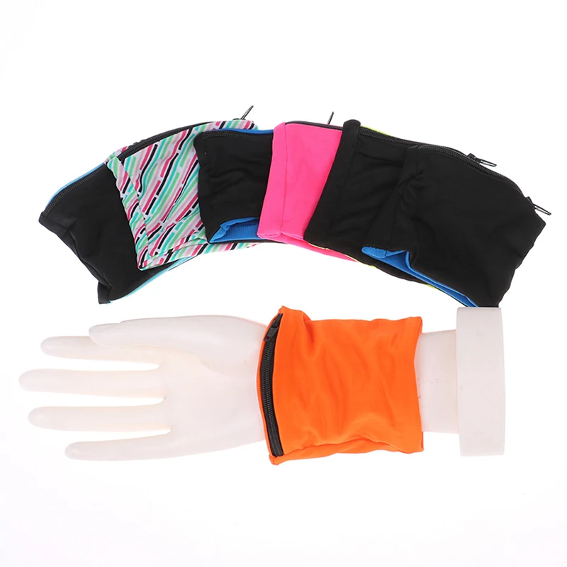 1pc Wrist Brace With Pouch Zipper Pocket Support Wristband Running Cycling Wrist Wallet Pocket Keys Coin Storage Bag