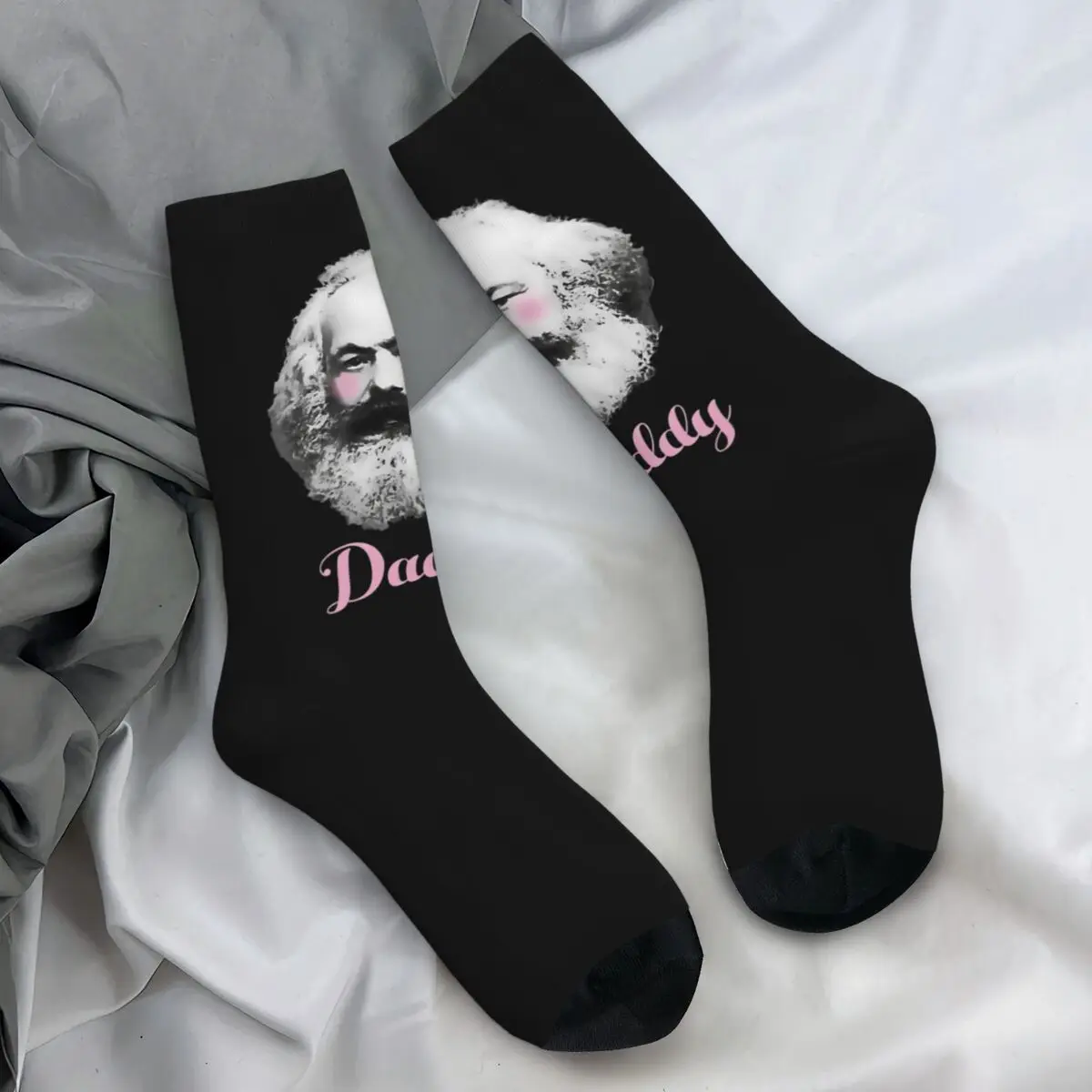 Men Socks Karl Marx The Daddy Stockings Winter Casual Medium Soft Socks Design Outdoor Non Slip Socks