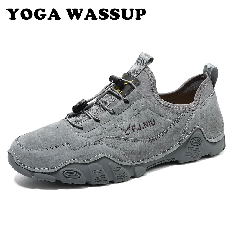 

YOGA WASSUP-Men's Leather Shoes, Elastic Casual Shoes, Comfort, Oxford Wedding Dresses, Flats, Size 46, New Collection