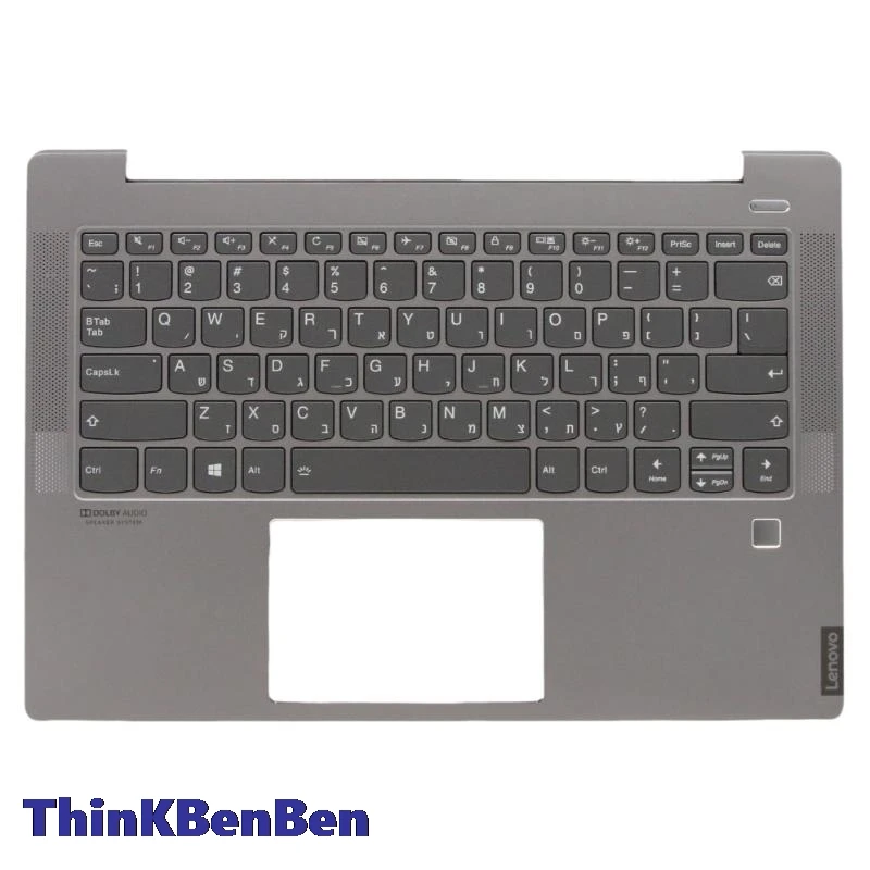 

HB Hebrew (IL Israel) Grey Keyboard Upper Case Palmrest Shell Cover For Lenovo Ideapad S540 14 14IWL 14IML 14API 5CB0S17223