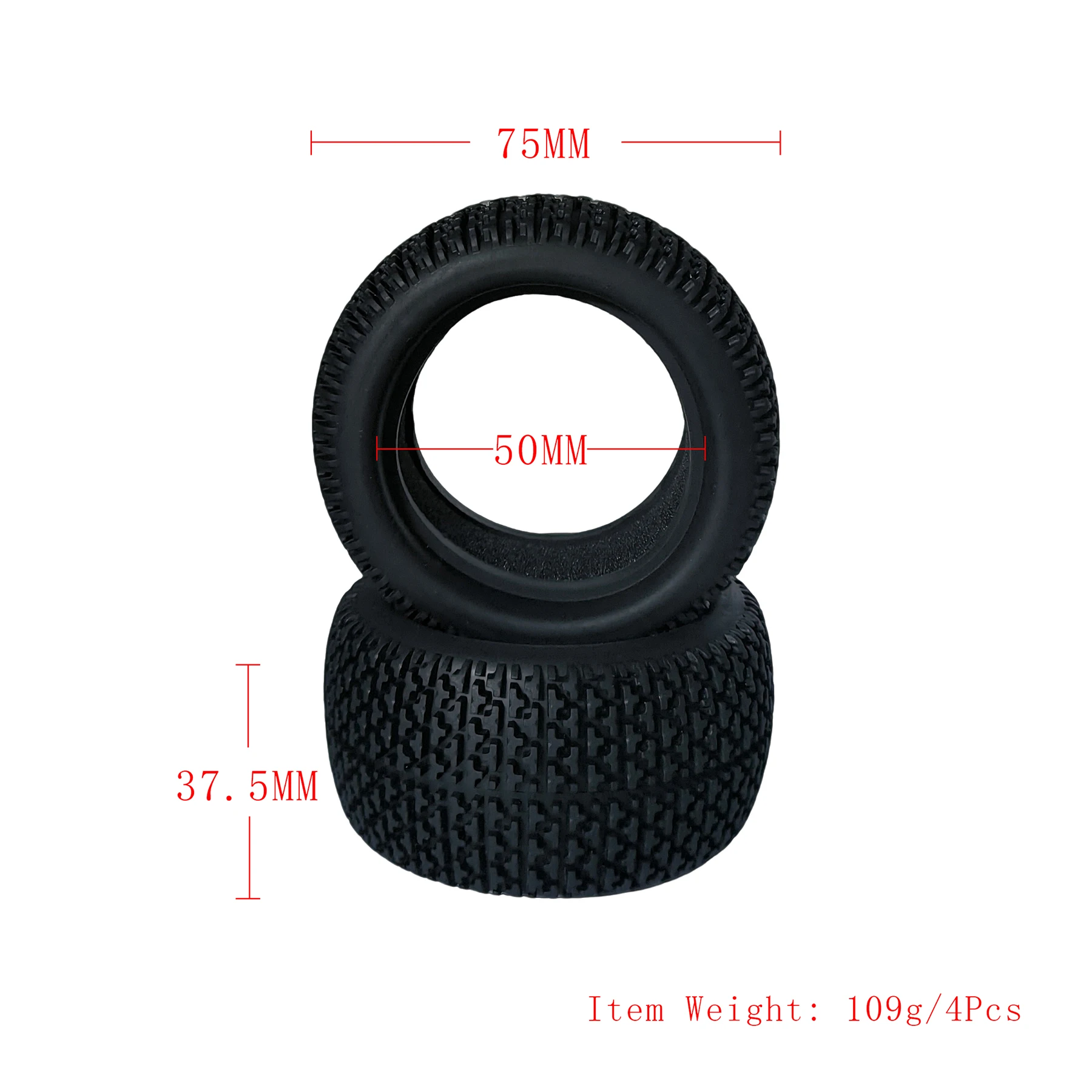 1:16 Short Truck Tires 75mm Rubber Tyre for 1/14 1/16 RC Car TRAXXAS E-Revo HSP 94186 WLtoys 144001 MJX 16208 HBX 2105A Rlaarlo