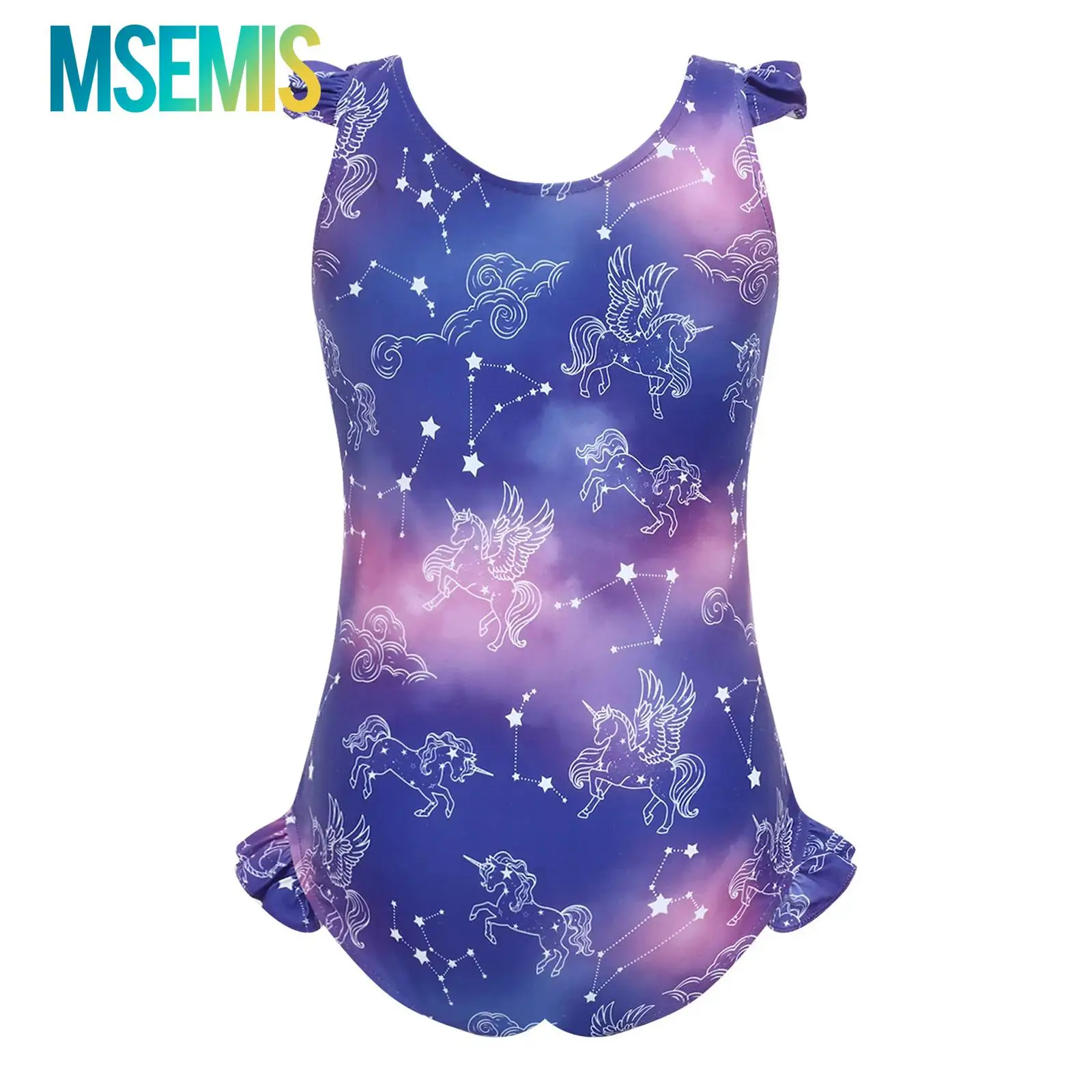 

Kids Girls Adaptive Bodysuit Swimwear with Tube Access Flying Sleeve Front Bow Buttoned Crotch Printed Leotard Bathing Suit