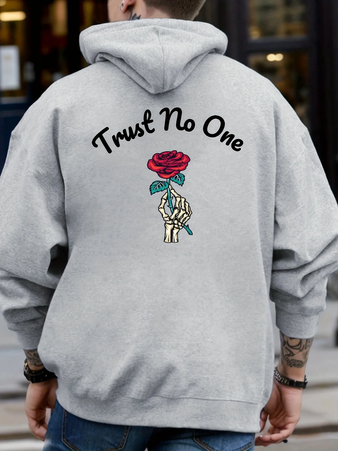 Толстовка с карманом-кенгуру и принтом розы, повседневные толстовки с длинными рукавами, пуловер, толстовка, свободная посадка для женщин, дизайн ярких цветов