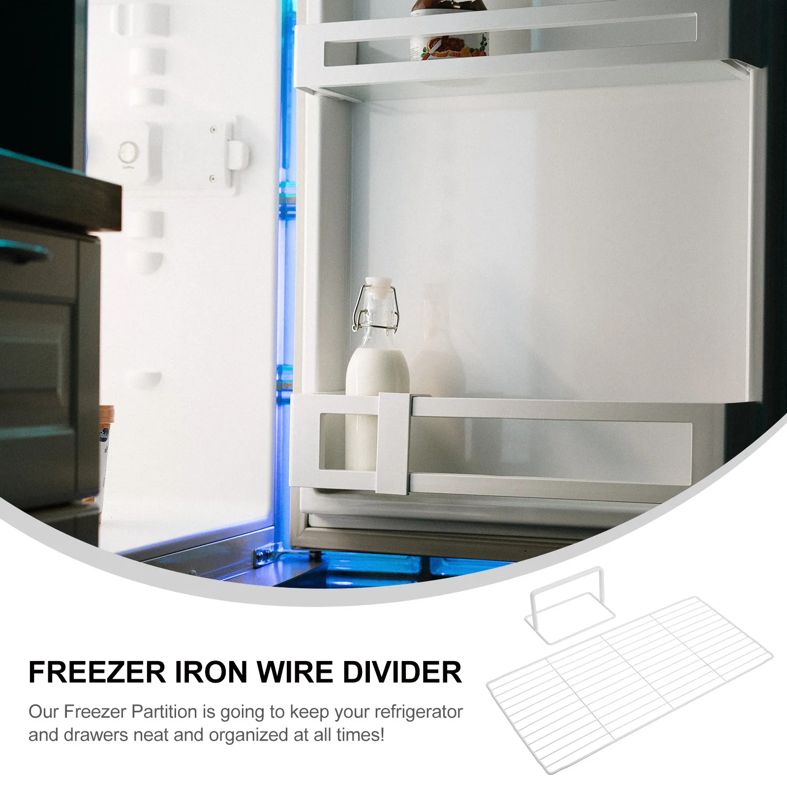 Wire Mesh Freezer Divider – Adjustable Refrigerator Partition Shelf Organizer for Fridge Storage