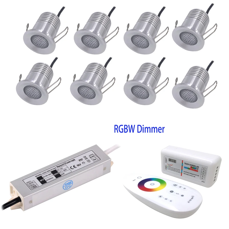 Rgbw Mini Led Spotlight with Transformer and Dimmer, Ceiling Lights Lighting Remote Dimming, Stage Showcase Party Light DC12V 3W