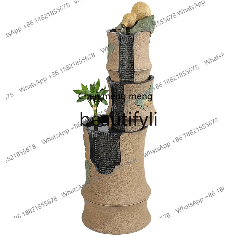 

TV cabinet, flowing water ornament, new Chinese-style living room, home decoration, circulating water landscape, floor fountain