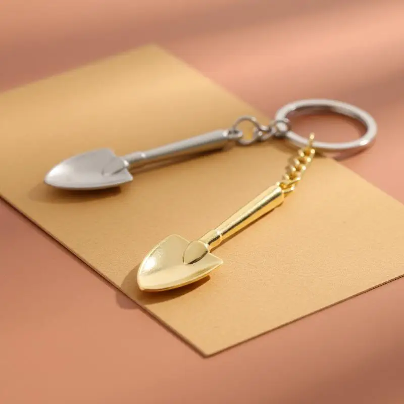 2 PCS Fashion Simple Handmade Shovel Shaped Keychains For Decor Bags Car Key