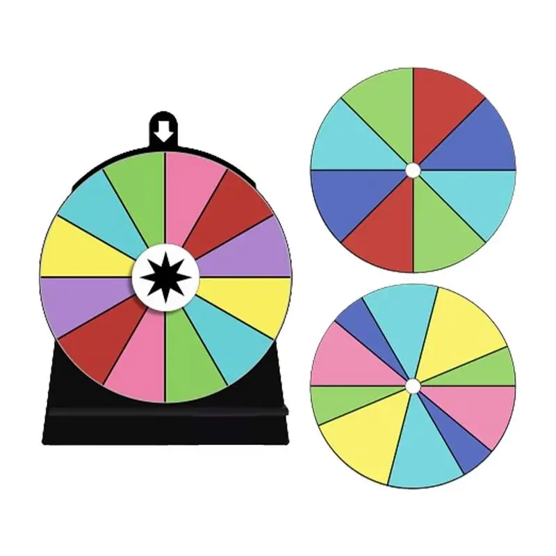 

3pcs Prize Wheel Turntable Wheel Spinner Color Wheel Of Fortune Turntable Color 15 Slots Heavy Duty Tabletop For Kids Toys