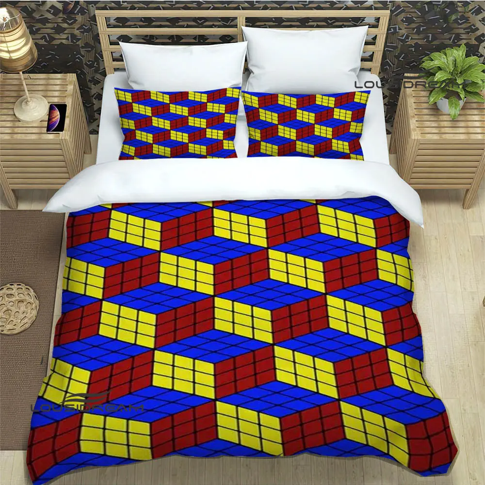 3D rubik's cube Printed Bedding Sets exquisite bed supplies set duvet cover bed comforter set bedding set luxury birthday gift