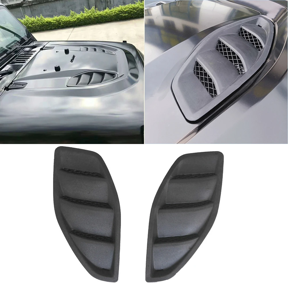 Car Front Hood Air Vent Outlet Decoration Cover Trim for Jeep Wrangler JK 2007-2017 Auto Exterior Accessories ABS Black Styling