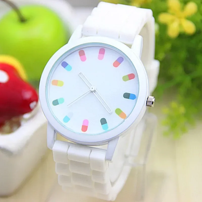 Women for Watches Fashion White Silicone Jelly Student Clocks Casual Luxury Girl Wristwatches Zegarek Damski Reloj Mujer Часы