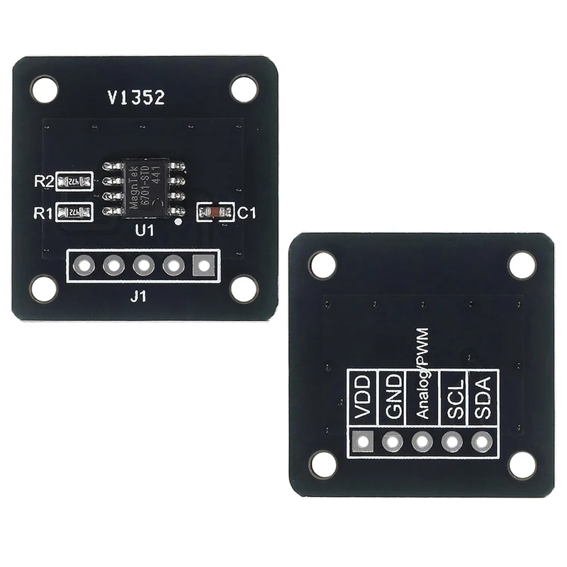 

4 шт. MT6701 магнитный энкодер модуль датчика измерения угла магнитной индукции 3,3 В 14 бит высокая замена AS5600-A21R