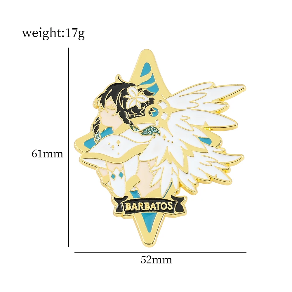 Anime Genshin Impact Wendi Tartaglia Pins Brooch Ganyu Keqing Xiao Lumine Figure Enamel Badge Brooches Lapel Pin Jewelry Gift