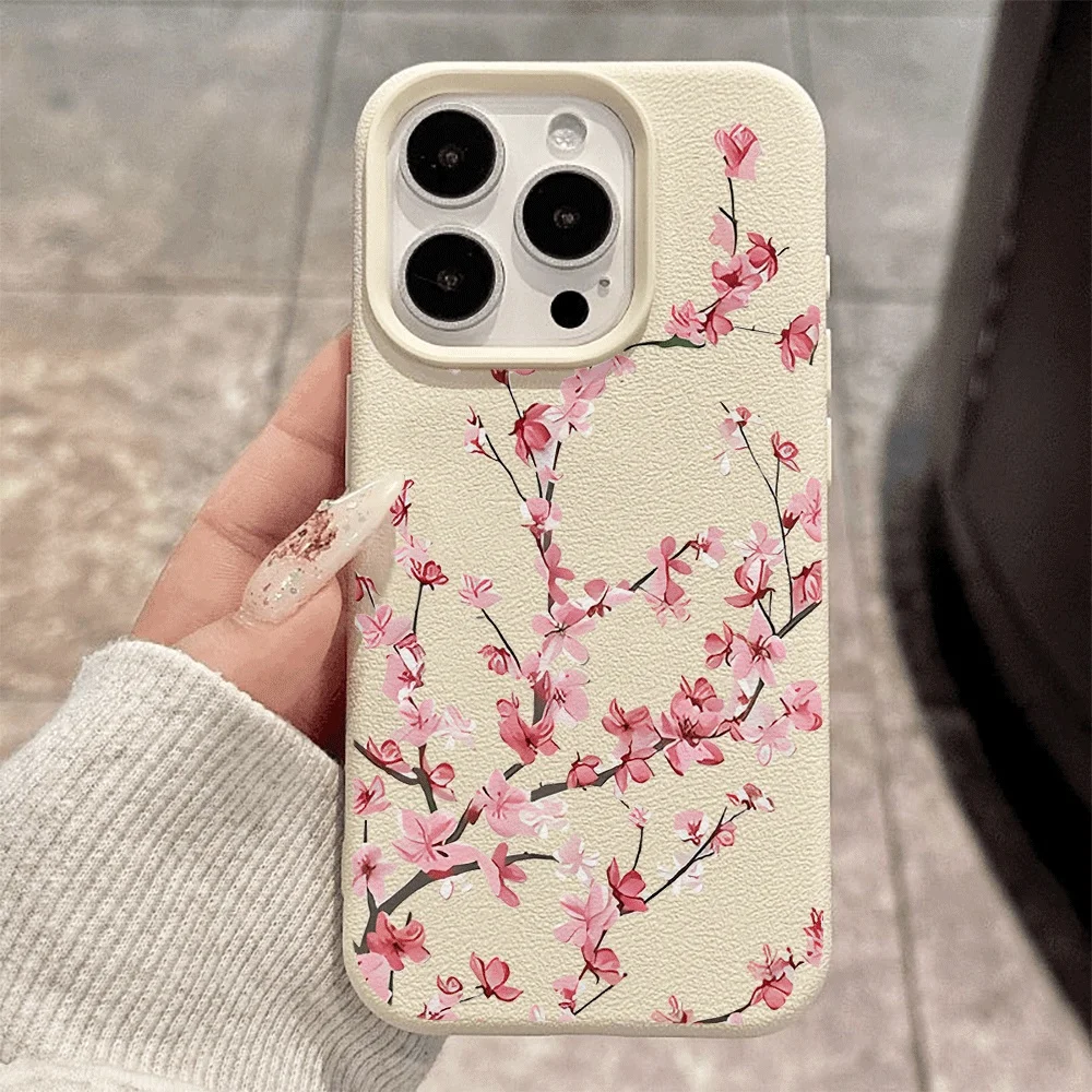 Rosa Pflaumenblüten-Zweig Handyhülle für iPhone 17 16 15 14 13 Pro Max 16 15 14 Plus 17 16 15 14 Pro 17Air Silikon Matte Hülle – Detail 2