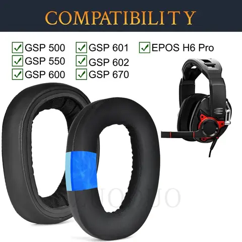 Replacement Cooling Gel Earpads  For Sennheiser GSP500 GSP550 GSP600 GSP 670 Headset EPOS H6 Pro, GSP601, GSP602 Headphones