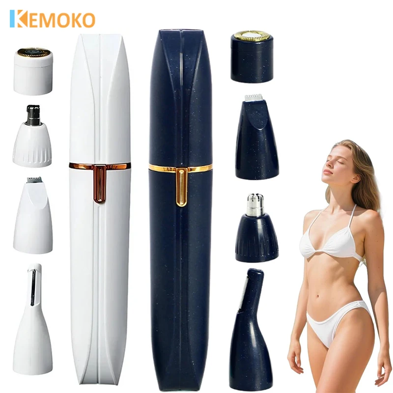 

4 In 1 Electric Shaver Body Facial Hair Removal Epilator Painless Bikini Leg Trimmer Razor Eyebrow Trimmer Gifts For Women