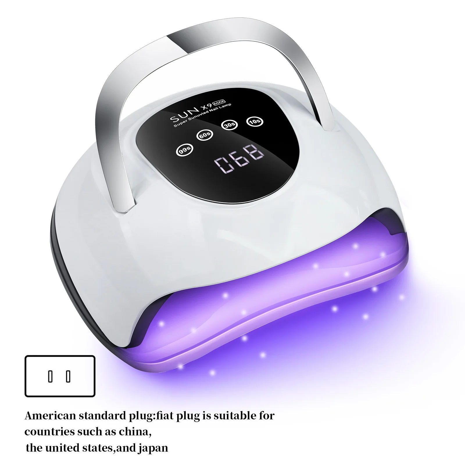 Lámpara UV para uñas de alta potencia de 220 W, 2 secador de esmalte de gel más rápido con 57 LED |   Luz de manicura profesional con modos de temporizador