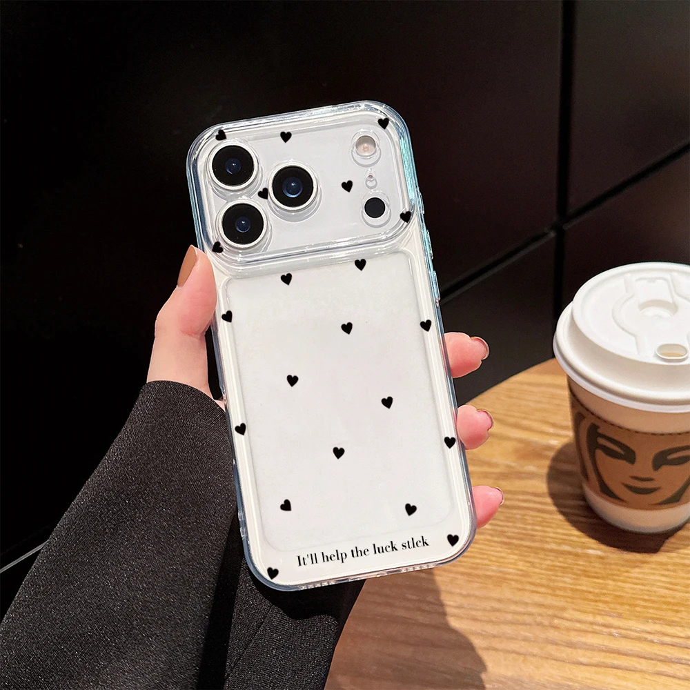 Clear Shockproof Bumper Case - Coque de téléphone transparente minimaliste noire