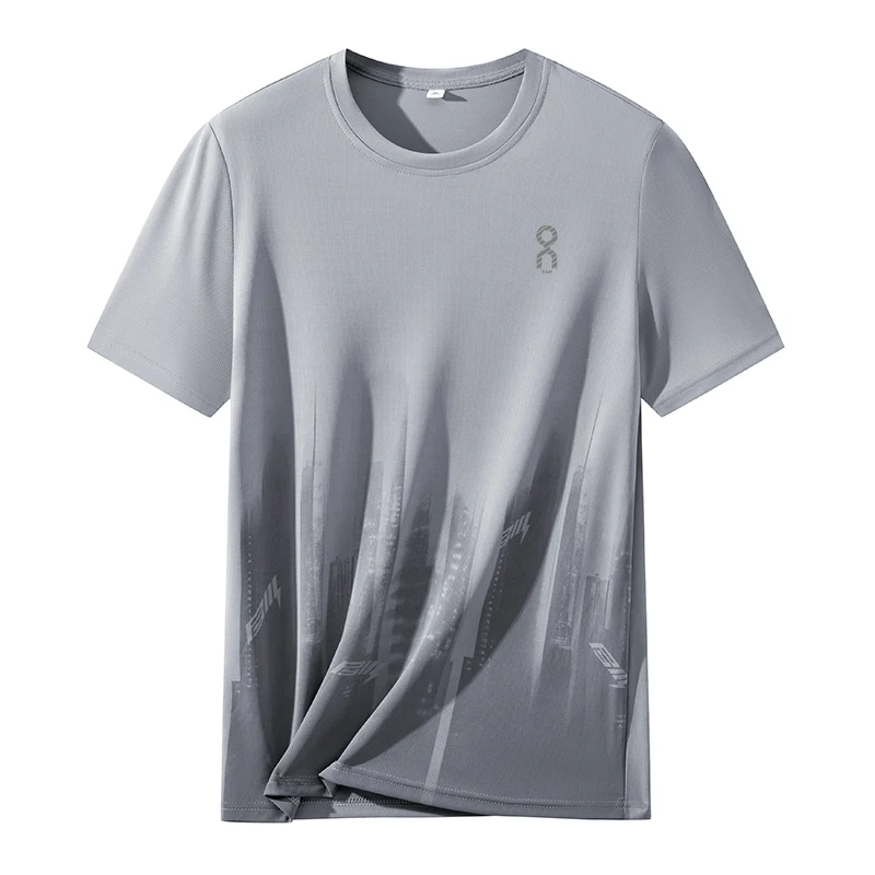 Męska koszulka sportowa z krótkim rękawem, szybkoschnąca, oddychająca, odprowadzająca wilgoć, idealna do wędrówek, sportów outdoorowych, fitnessu, biegania, Hanfu.