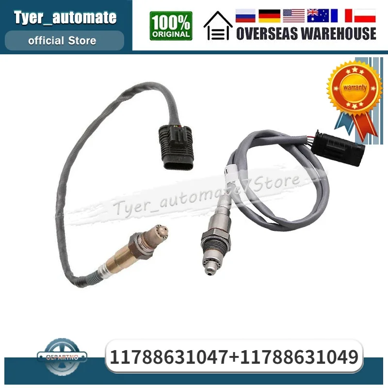 Front & Rear 2Pcs Oxygen Sensor O2 Sensor Lambda Sensor For BMW F20 F22 F30 F31 G30 G31 G11 G01 11788631047 11788631049