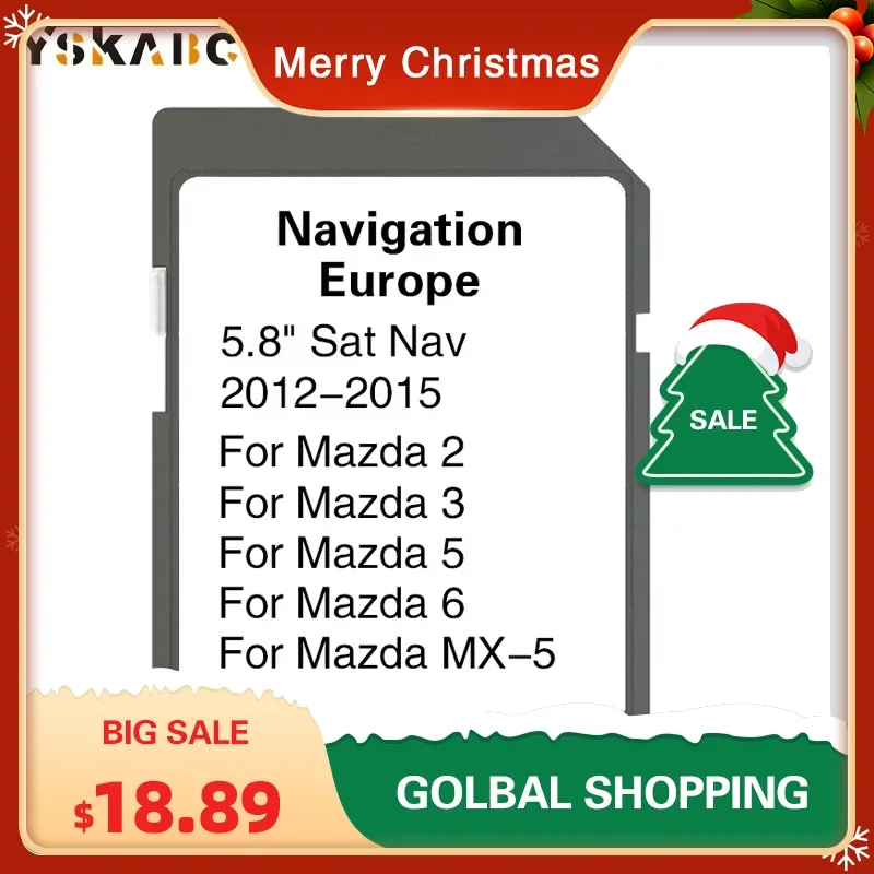 2023/2024 Version Maps EU UK Navigation SD Card for Mazda 2/3/5/6/MX-5 Car Sat Navi AVN1 GPS Card Update Maps Data 8GB