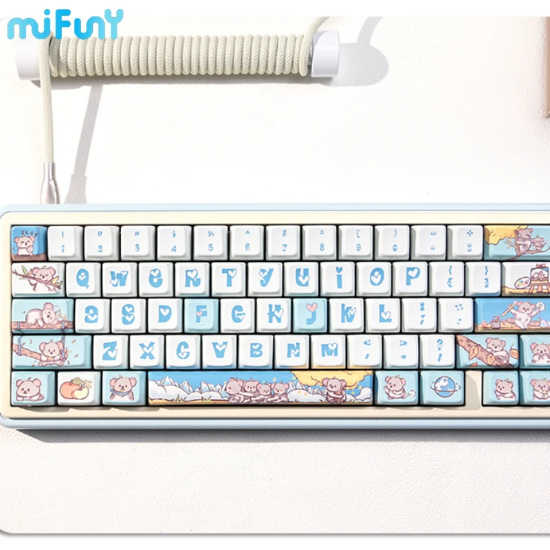 

Mifuny Koala Kawaii Keycaps PBT Dry Subbed MDA Profile Keycap Ergonomic for 68 87 98 104 S99 Hi75 Mechanical Keyboard Key Caps