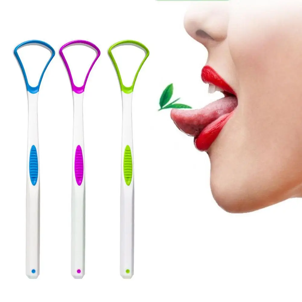 Plastic Tongue Cleaner Scraper Tounge Dental Care Hygiene 17.5*3.5CM Oral Mouth 1PC Randomy Color