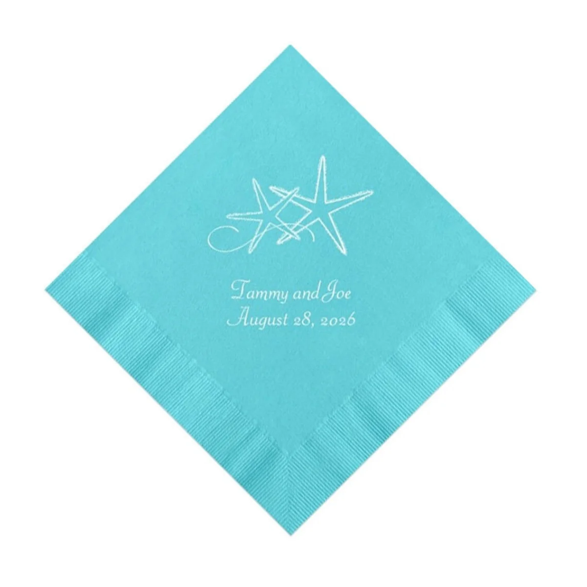 

50pcs Starfish Wedding Napkins Personalized Beach Theme