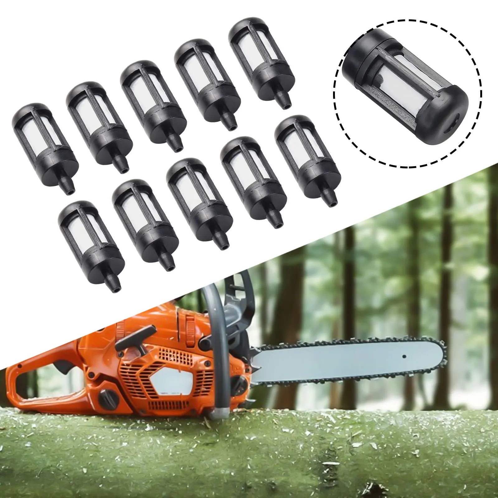 Fuel Hose Pipe Filter Replacement Set for ZAMA for poulan and for chainsaw Trimmer Brush Cutters Pack of 10 Fuel