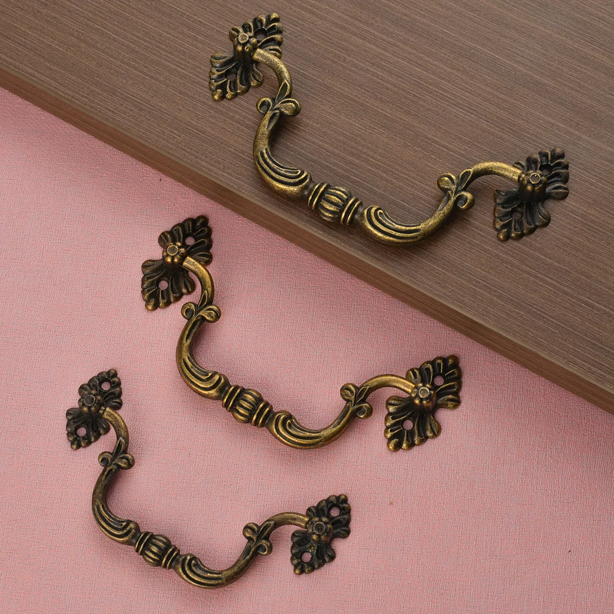 Hardware New Chinese Style Three Home Decoration Antique Drawer Alloy Bronze Simple European Style Handle